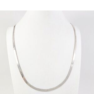 22" Lirm 925 Italian Silver 4mm Herringbone Link Chain Necklace